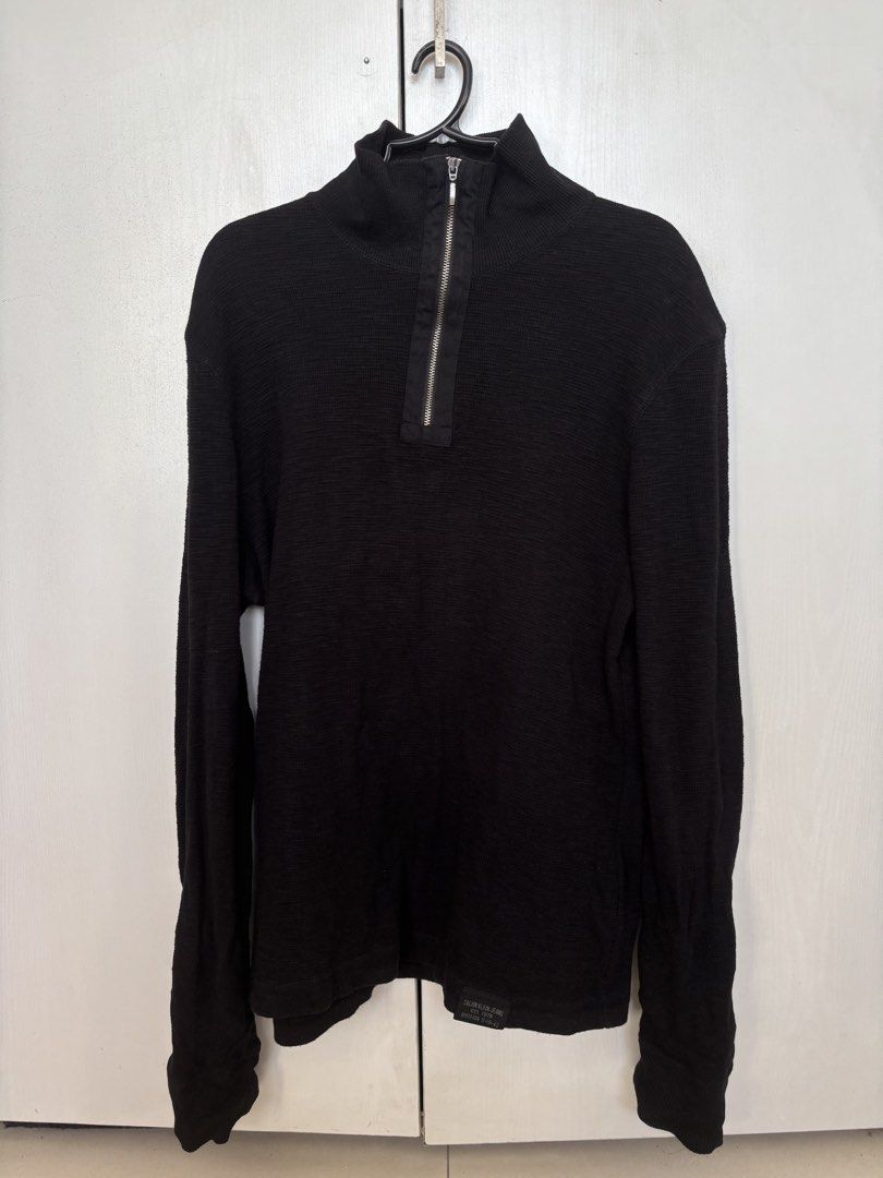Calvin Klein Jeans Half Zip Black | Good Condition (Category: Coats, Jackets and Outerwear) located in Mandaluyong City. Submitted by mavingumba68239 (Listing ID 1439265578, Image 1). Description: FOR SALE 🔥 Calvin Klein Jeans Half Zip Black ✨ Good Condition 📏 Size: Medium (fits Large) 🎨 Color: Black [No issues / Ready to wear] 💸 ₱399 📍 Pick-up: EDSA Shangri-La Mall and/or Ayala Triangle Makati 🚚 Shipping available (shouldered by buyer) 💳 