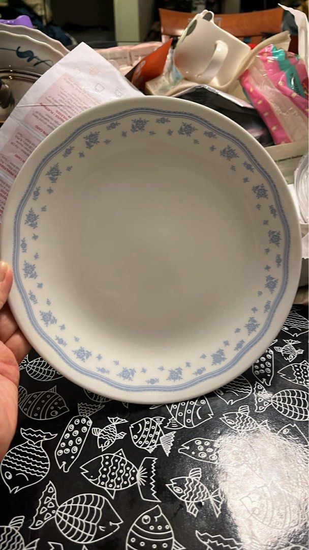 Corelle Blue Floral Plate460899573837352964