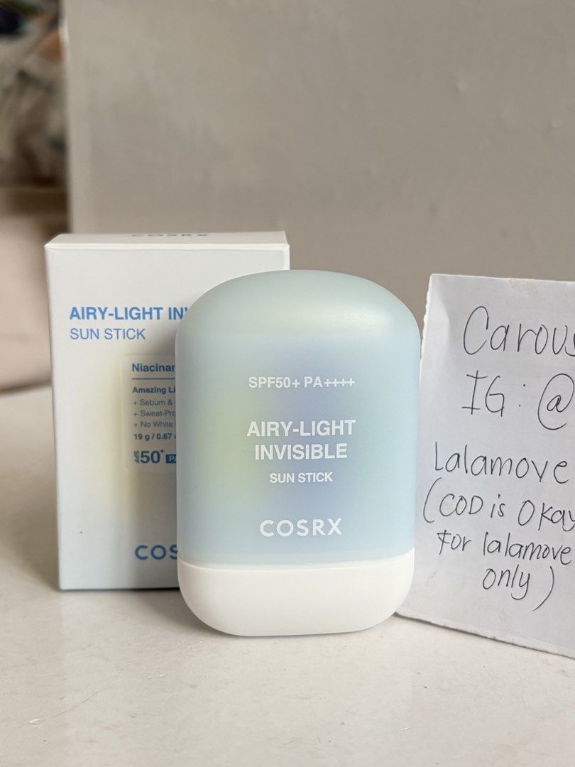 COSRX Airy-Light Invisible Sunstick (Category: Face Care) located in Imus. Submitted by skincare_niche (Listing ID 1439302075, Image 2). Description: Brand new with box! Original/Authentic.