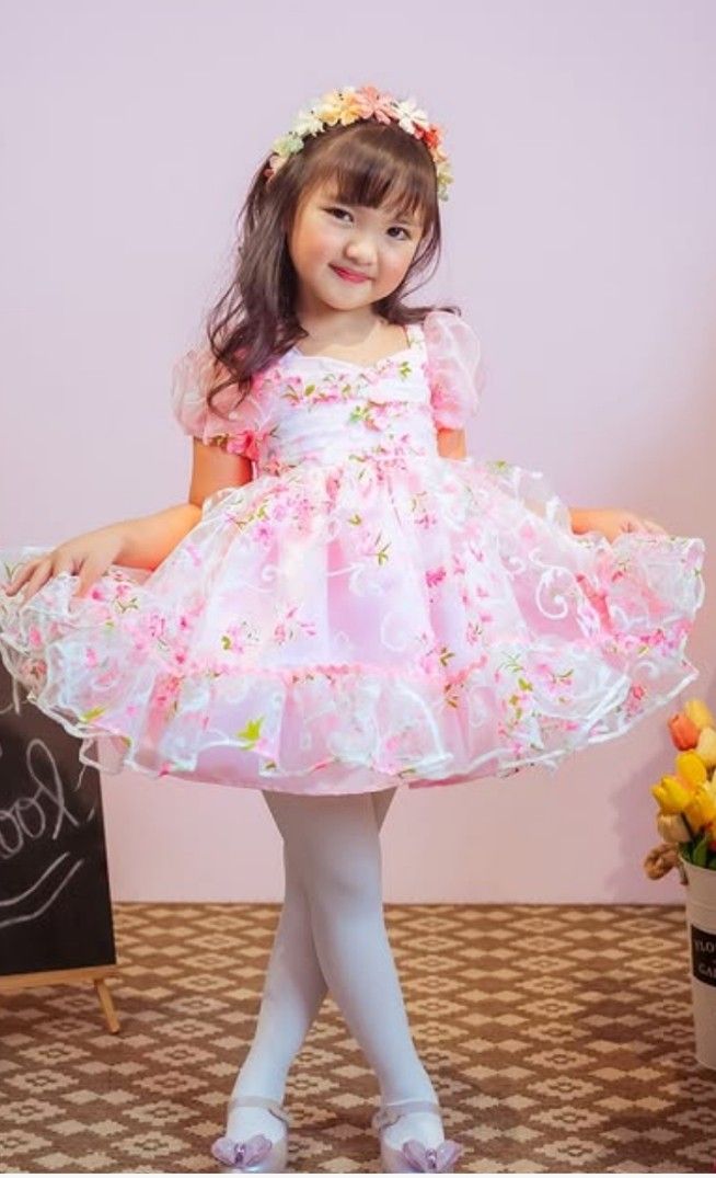 Custom pink floral dress (Category: Babies & Kids Fashion) located in Tacloban City. Submitted by ayaayangeline (Listing ID 1439357553, Image 1). Description: i bought t worth 2k selling it low size 7yr old.