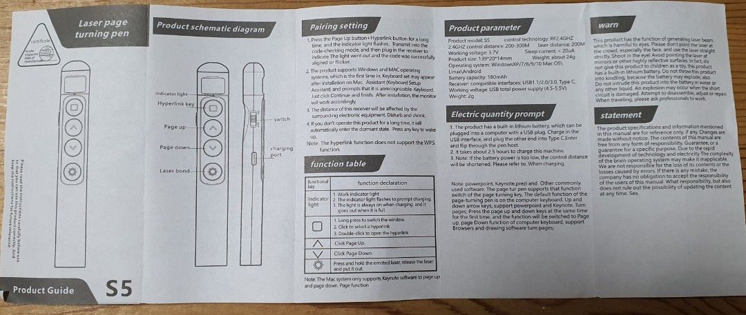 Electronic Page Turning Pen Presentation Pointer461420781005056003