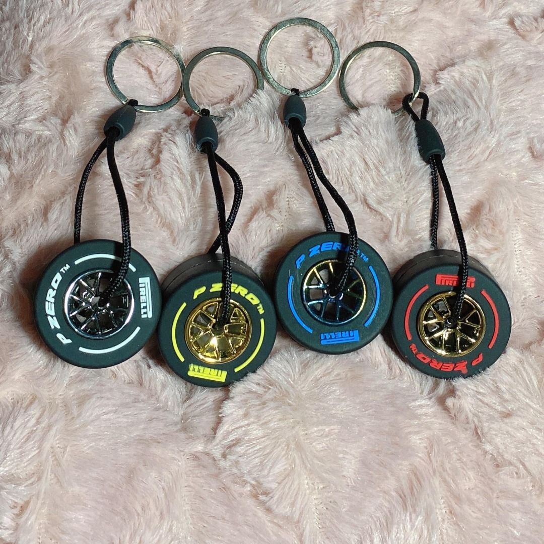 F1 Wheel keychain (Category: Vehicle & Diecast Models) located in Quezon City. Submitted by ynahcherwin (Listing ID 1439405476, Image 1). Description: F1 wheel keychain ⚪️ 1pc avail 🟡 1pc avail 🔵 2pcs avail 🔴 1pcs avail 100php each.