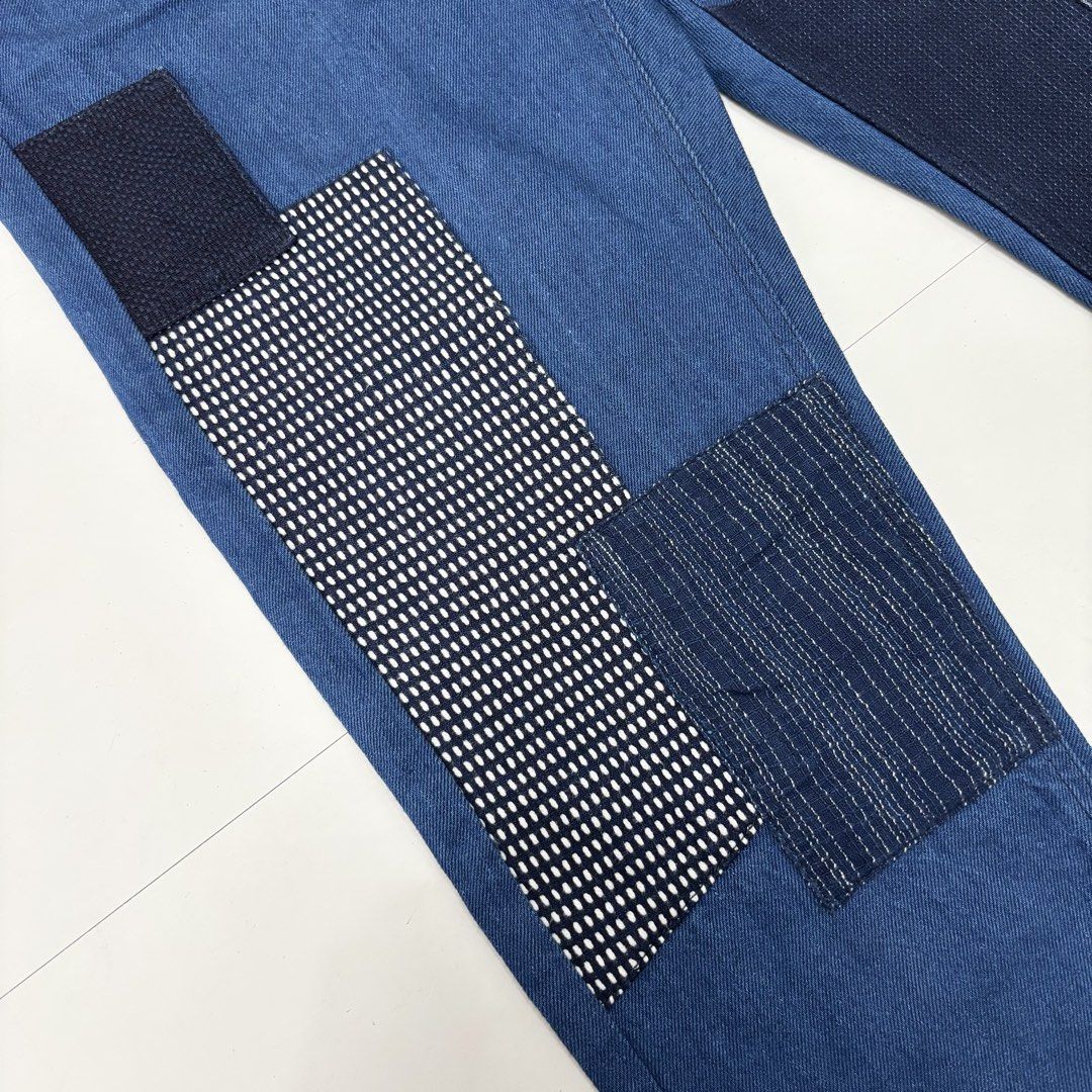 Fdmtl Japan Boro Patchwork Indigo Jeans (Category: Jeans) located in Makati City. Submitted by bzspr (Listing ID 1439358958, Image 2). Description: Fdmtl Japan Boro Patchwork Indigo Jeans Waist 32-34 inches Length 37 inches Leg opening 7 inches.