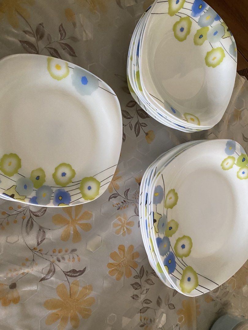 Floral white Square Dinnerware Set460899579142481920