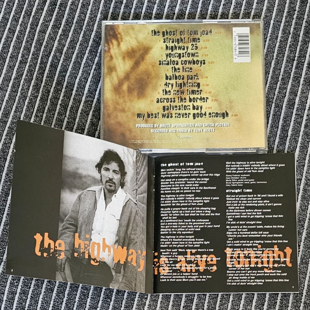 FREE [CD Album] Bruce Springsteen – The Ghost Of Tom Joad (Category: CDs & DVDs) located in Singapore. Submitted by strangecell (Listing ID 1439372679, Image 3). Description: Thank you for your interest. Get it free with any one item purchase! Please make an offer on the item you would like to buy FIRST 😊🙏 Various Genres: https://www.carousell.sg/p/1253907759 Electronic Dance, EDM, DJ Mix: https://carousell.com/p/1035784902 Easy Listening, Funk