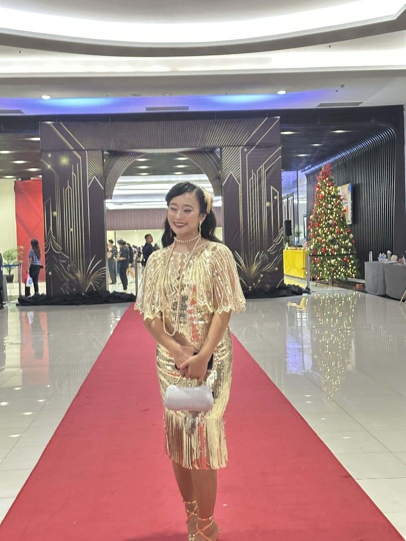 Gold Sequin Fringe Dress (Category: Dresses) located in Manila. Submitted by chealy1007 (Listing ID 1439419306, Image 2). Description: - Gold sequin dress -with cover - Fringe detailing - Spaghetti straps - Knee-length - Shimmering design - Ideal for parties and special occasions.