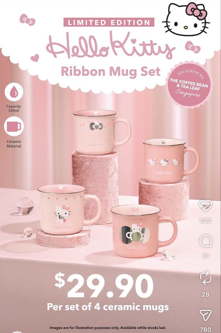 Hello Kitty x Coffee Bean Mugs461604142763878403