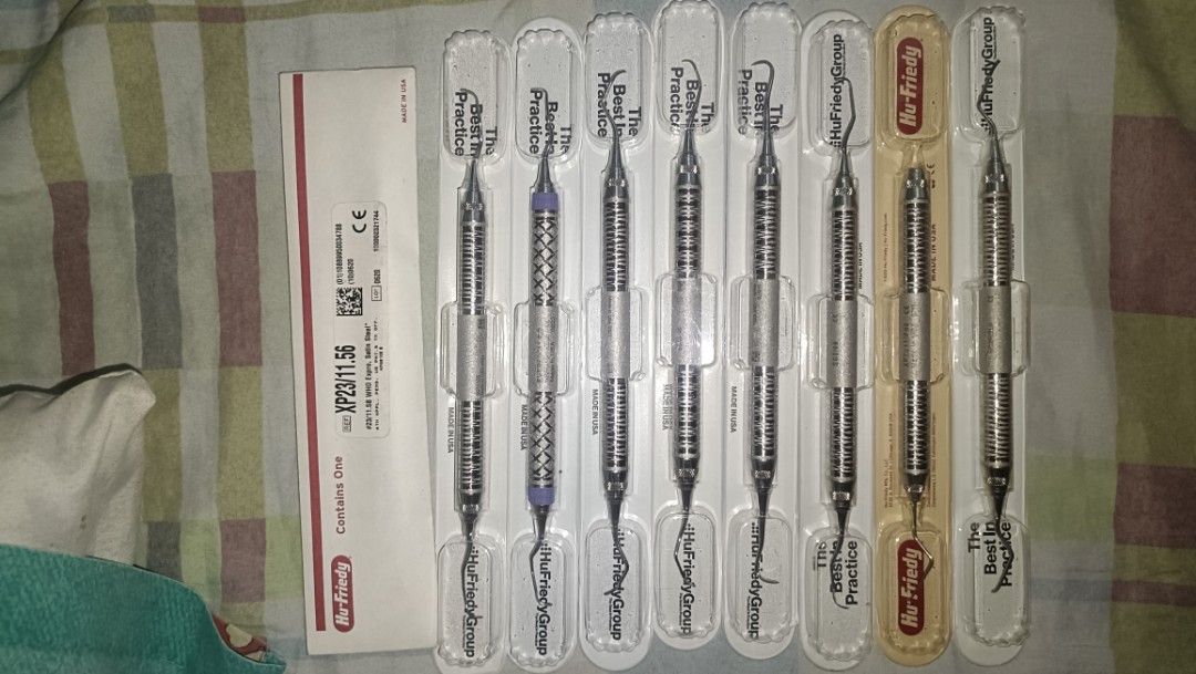 Hu-Friedy Perio Dental Instruments (Category: Medical Supplies & Tools) located in Manila. Submitted by pipertoo (Listing ID 1439364249, Image 1). Description: - Hu-Friedy dental instrument set - STILL AVAILABLE: SG5/6S, XPT/7/PH6, XP23/11.56. - SOLD: All curettes and scalers - Each instrument is individually packaged. Got this at original retailers of HF. PM me for more details. Starting price at 2,400.