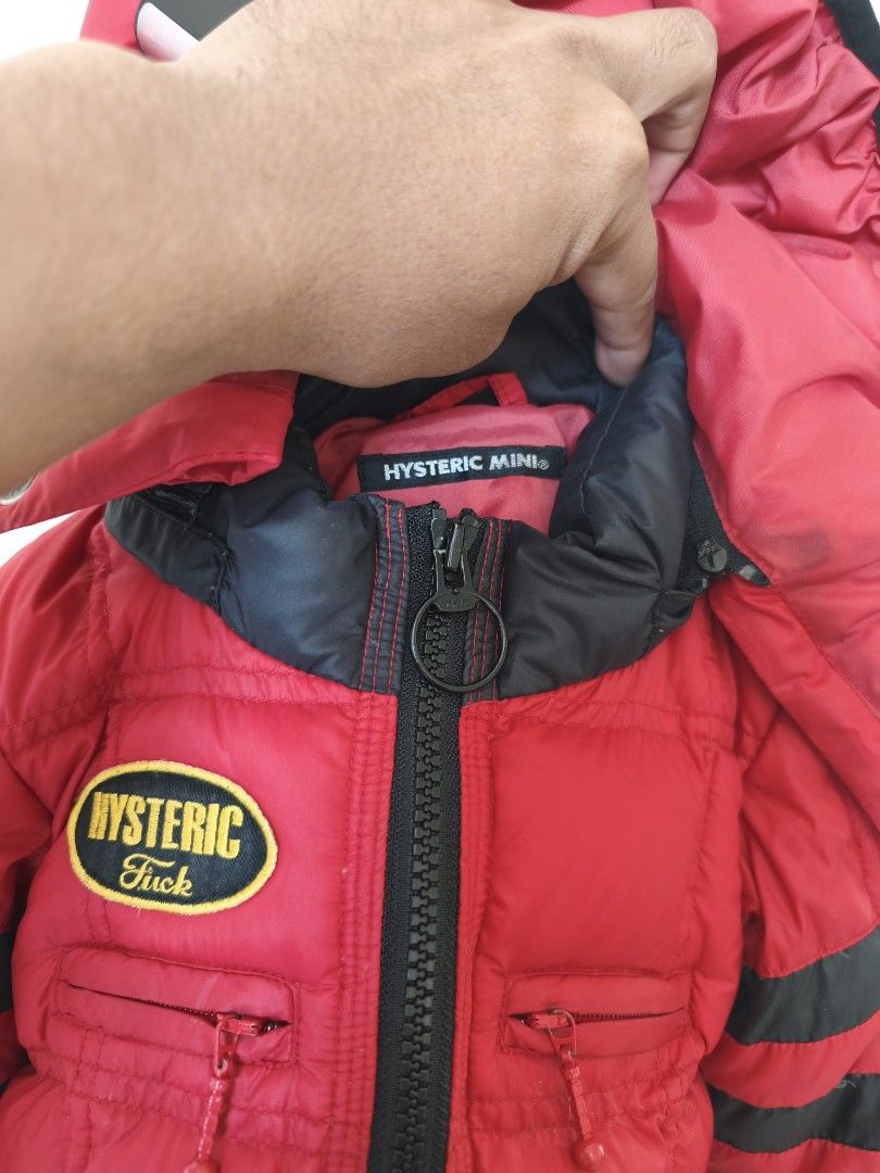 Hysteric Mini Toddler/Kids Puffer jacket (Category: Babies & Kids Fashion) located in Digos. Submitted by emmanuel28 (Listing ID 1439387935, Image 2). Description: Fits 1-2 year old toddler From Japan Hood is detachable zipper in good condition has light stains due to usage but barely visible no damage issues zippers are working well location: Davao del sur Buyer shoulders shipping fee.