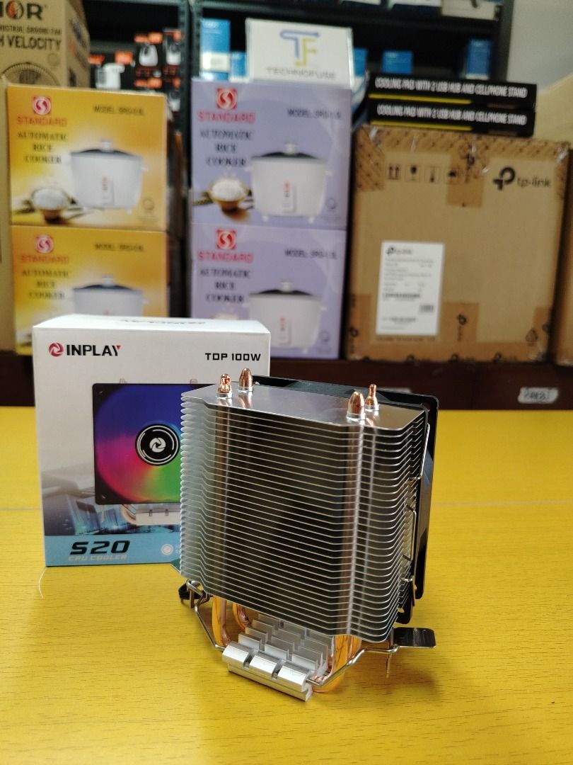 Inplay S20 CPU Cooler Tower Type ARGB 65w (Category: Computer Parts) located in Pasig City. Submitted by technofuseofficial (Listing ID 1439299116, Image 3). Description: Inplay S20 CPU Cooler Tower Type ARGB 65w Brand New and Original Items Store Location: 4F Unit 402, 604 Shaw Boulevard, Barangay Kapitolyo, Pasig City Same Day Delivery: - Lalamove delivery within Metro Manila - For walk-ins: Always PM first for item availability - We are also o