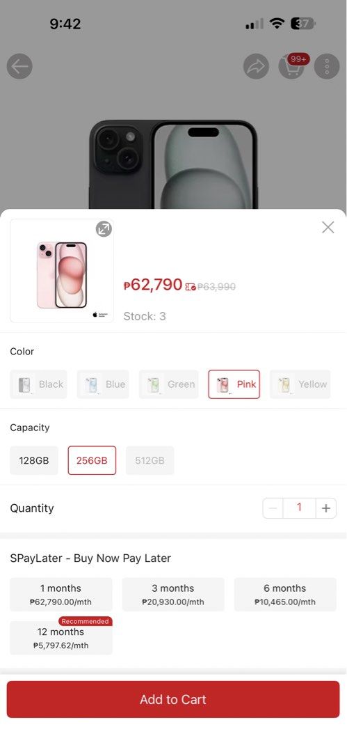 Iphone 15 Plus. 256gb (Category: iPhone 15 Series) located in Quezon City. Submitted by coramalabanan (Listing ID 1439378927, Image 3). Description: - iPhone 15 Plus - 256gb storage w/ charger 2 lens protector 5 hard screen protectors set w/ wipes etc. 6 cases (5 hard & 1 luminous) All new! - Yellow Color - Stylish Design - Ready to use - 100% battery - 2 mos used - 40k last price Rfs: Back to android Pwede meet up basta along commonwealth lang �