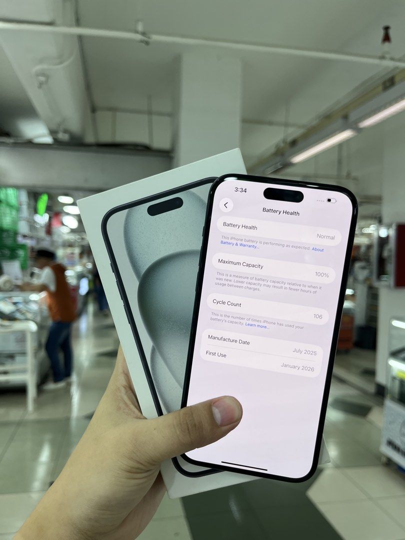 iPhone 15 Plus 256GB Factory Unlock No Issue Secondhand (Category: iPhone 15 Series) located in Pasig City. Submitted by FarAndRayShop (Listing ID 1439299709, Image 2). Description: OPEN FOR SWAP/SELLING/BUYING (RFS: Buy and Sell) Price: 34,499 iPhone 15 Plus 256GB •FACTORY UNLOCK •NO HIDDEN ISSUES •TEST TO SAWA •Authentic Phone Physical store in Greenhills Shopping Center XD-07 Stall Number Look For Rayray Or Anika NO CASH INSTALLMENT We are ope