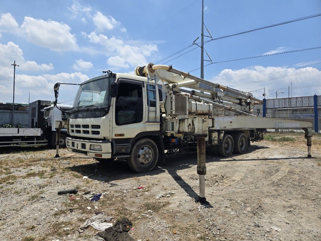 ISUZU 10PE1 CONCRETE PUMP, 37M LONG, MOLYE, DOUBLE DIFFERENTIAL, PISTON TYPE. (Category: Heavy Vehicles) located in Subic. Submitted by osaka_subic (Listing ID 1439258686, Image 3). Description: ISUZU 10PE1, CONCRETE PUMP, 37M LONG, MOLYE, DOUBLE DIFFERENTIAL, PISTON TYPE. OSAKA SUBIC INTERNATIONAL INC. OFFERS TEHE BEST QUALITY AND AFFORDABLE JAPAN SURPLUS TRUCKS AND HEAVY EQUIPMENT. 📍Location: JASA Road Purok 2, Lubao, Concepcion, Pampanga. For