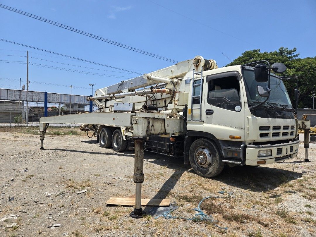 ISUZU 10PE1 CONCRETE PUMP, 37M LONG, MOLYE, DOUBLE DIFFERENTIAL, PISTON TYPE. (Category: Heavy Vehicles) located in Subic. Submitted by osaka_subic (Listing ID 1439258686, Image 2). Description: ISUZU 10PE1, CONCRETE PUMP, 37M LONG, MOLYE, DOUBLE DIFFERENTIAL, PISTON TYPE. OSAKA SUBIC INTERNATIONAL INC. OFFERS TEHE BEST QUALITY AND AFFORDABLE JAPAN SURPLUS TRUCKS AND HEAVY EQUIPMENT. 📍Location: JASA Road Purok 2, Lubao, Concepcion, Pampanga. For