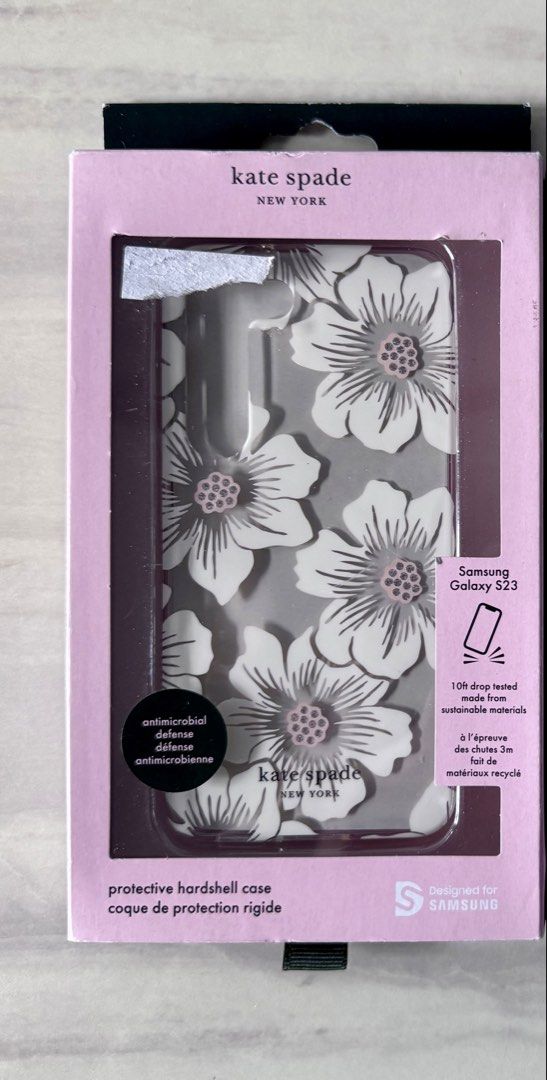 Kate Spade Samsung Galaxy S23 Case (Category: Cases & Sleeves) located in Subic. Submitted by aberrything (Listing ID 1439354498, Image 1). Description: Kate Spade Samsung Galaxy S23 Case - protective hardshell case 💯 Original ✔️ Brand new 🚚 Shipping via J&T or LBC.