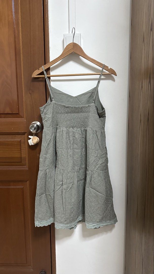 sage green eyelet dress Sheila Green Eyelet Short Dress main image 1