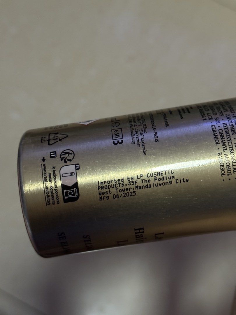Loreal Elnett Hair Spray (Category: Hair) located in Mandaluyong City. Submitted by mainesells_ (Listing ID 1439380915, Image 2). Description: - 98% full - Trying out hair sprays .
