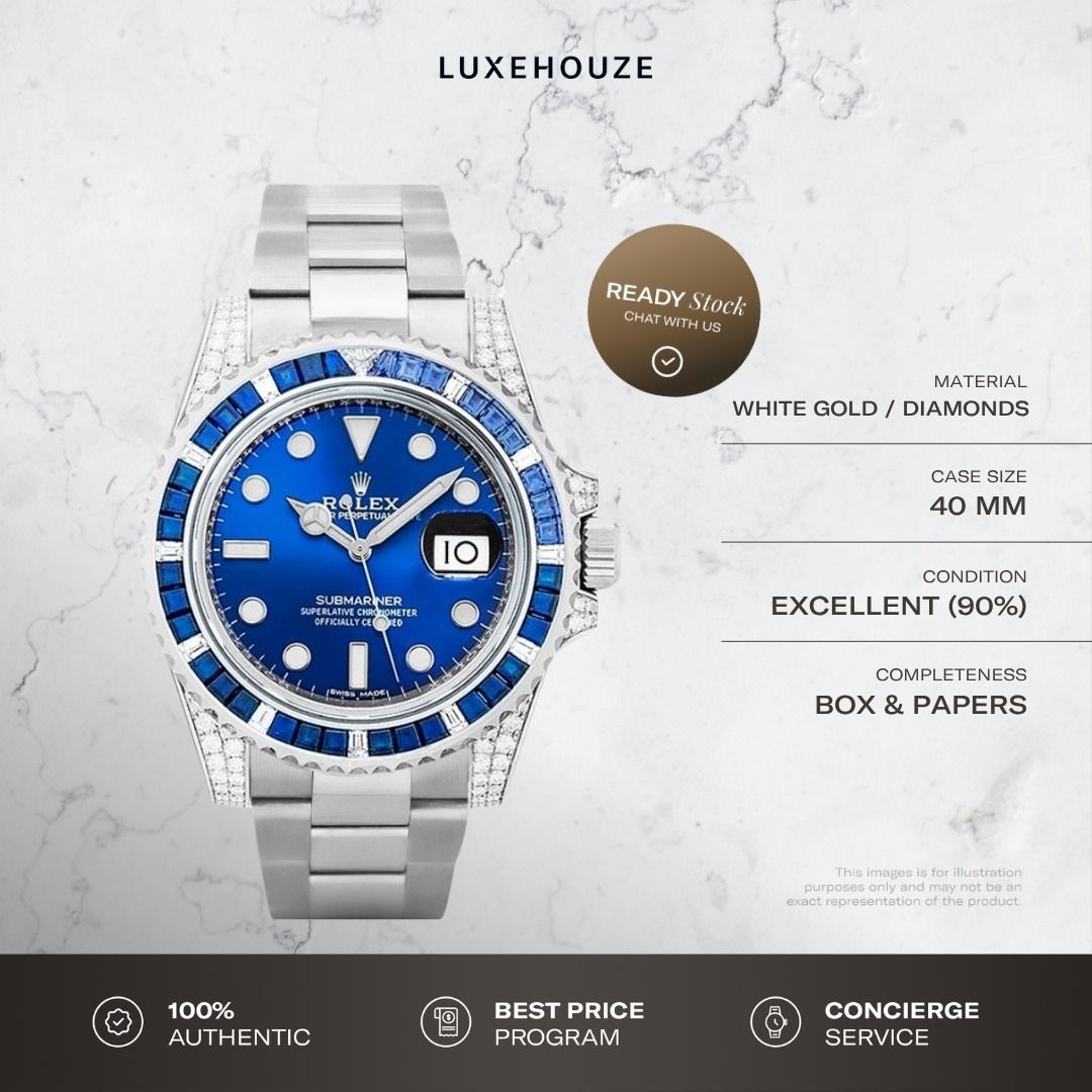 Mint 2018 Rolex Submariner Date 116659SABR 116659 Blue Dial Oyster (Category: Watches) located in Singapore. Submitted by luxehouze (Listing ID 1396727546, Image 1). Description: Luxehouze is your trusted marketplace to buy and sell luxury goods. Luxehouze SG Pte Ltd is a licensed luxury goods marketplace and regulated dealer. WHY US? 100% Authentic with Money-Back Guarantee Best Price Program* Curated Collection * T&Cs apply. OUR SERVICES • Watc