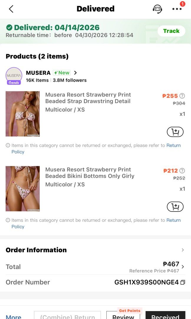 Musera Resort Strawberry Print Bikini XS (Category: Bikinis & Swimsuits) located in Batangas. Submitted by fairycentral (Listing ID 1439381199, Image 3). Description: bnw never worn rfs too small for me orig price when bought attached.