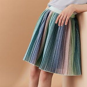 Next Rainbow Sparkle Pleated skirt (Category: Babies & Kids Fashion) located in Quezon City. Submitted by tan__k (Listing ID 1439257820, Image 2). Description: authentic no flaws size 6-7 retails 1280.