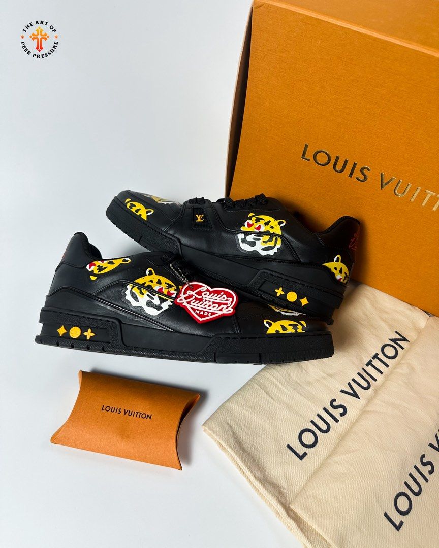 Nigo (Human Made) x Louis Vuitton Trainer 'Tiger' (Category: Sneakers & Footwear) located in Calamba. Submitted by theartofpeerpressurelgn (Listing ID 1439347290, Image 1). Description: Nigo (Human Made) x Louis Vuitton Trainer Size 10-11 US M = 9 LV | brand new Complete w COA ₱75,000 (INTERNATIONAL MARKET ₱150K) 💯 Legit 📲 Message for inquiries FB/IG: The Art of Peer Pressure.