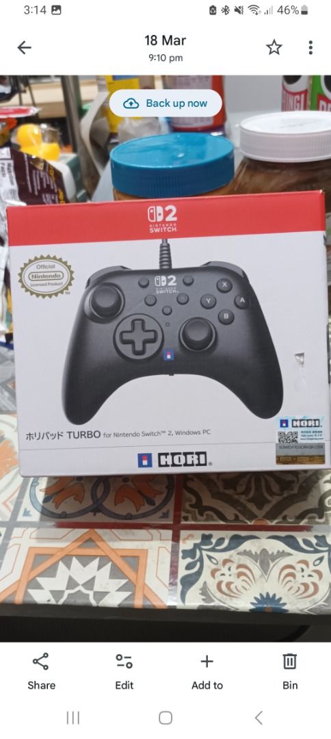 NS controller (Category: Controllers) located in Caloocan City. Submitted by brightdragon.a6 (Listing ID 1439344477, Image 2). Description: FOR SALE: HORI Nintendo Switch Controller Complete with box and cable Tested working, no issue Compatible sa Nintendo Switch / PC Meetup QC PM for sure buyer only.