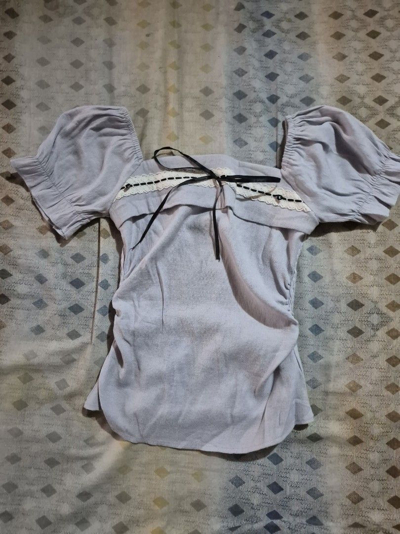 Pastel Blue Dainty Top Blouse (Category: Blouses) located in Baguio. Submitted by hcneyluv (Listing ID 1439268270, Image 1). Description: ˗ˏˋdetails ´ˎ˗ •listed as s to m in ig shop •bought from @i.candyfinds in ig - ˗ˏˋ rfs ´ˎ˗ •decluttering •has a material scent that triggers my allergies.