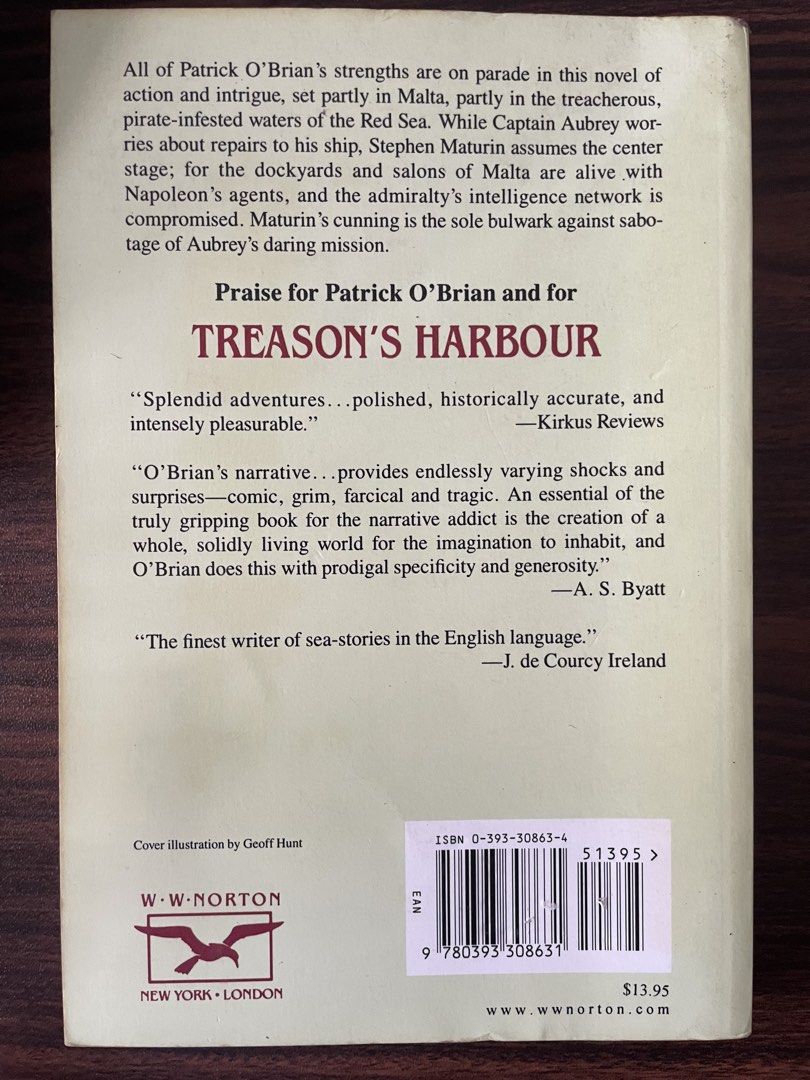 Patrick O'Brian Treason's Harbour (Category: Storybooks) located in Quezon City. Submitted by malfoy_declutter (Listing ID 1439280785, Image 3). Description: like new.