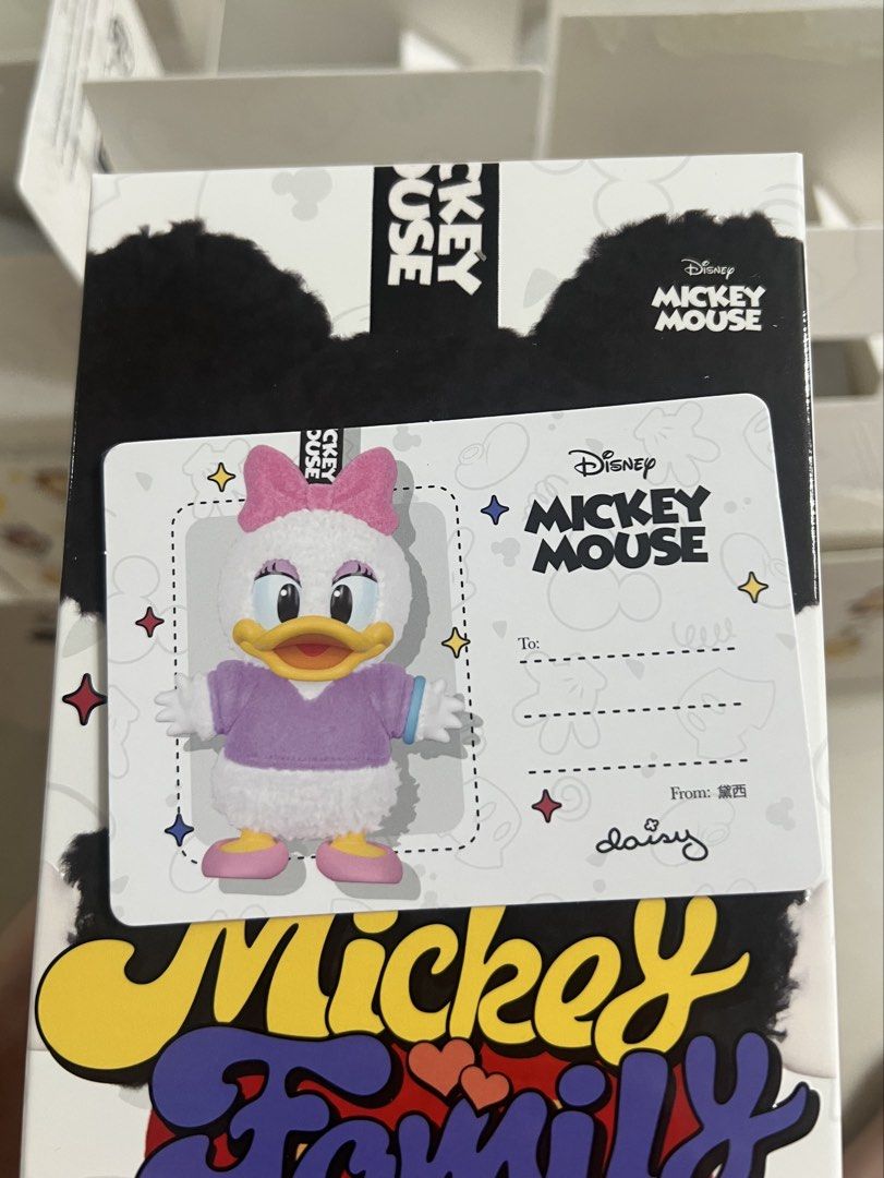 Popmart Mickey mouse and family DAISY (Category: Designer & Blind Box Toys) located in Marikina City. Submitted by llyrysh15 (Listing ID 1439313035, Image 1). Description: Sealed foil.