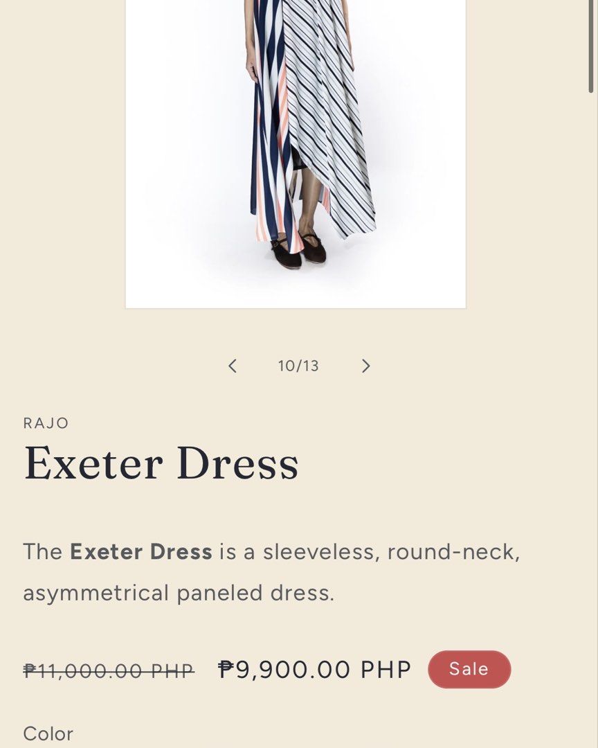 Rajo Laurel Exeter Maxi Striped Dress (Category: Dresses) located in Quezon City. Submitted by quietarchive (Listing ID 1439351537, Image 2). Description: - Rajo Spring/Summer 2026 -Brandnew -Worn Once -Retails for 11k (Steal price!) -Price is firm - Sleeveless and round-neck design - Asymmetrical hemline - Unique striped pattern in navy, coral, and white - Elegant and suitable for various occasions -Helping tags: cjc, carl jan cruz , Jos, The Ra