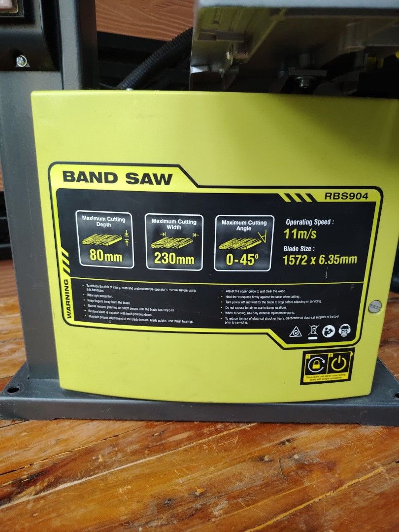 ryobi wood bandsaw (Category: Construction Tools & Equipment) located in Malolos. Submitted by axe23 (Listing ID 1439364387, Image 2). Description: ryobi wood bandsaw 220v 350 watts Surplus tools from Australia Actual photo posted Item tested and working properly.