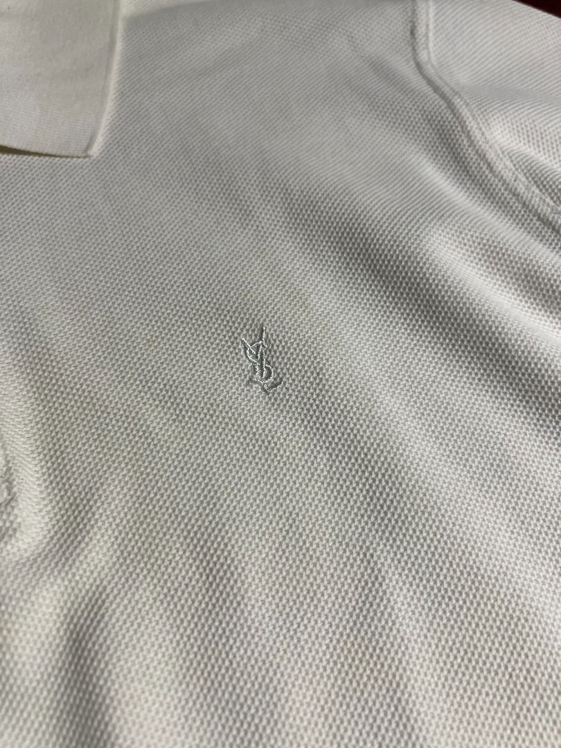 Saint Laurent Paris Polo Shirt (Category: Tshirts & Polo Shirts ) located in Quezon City. Submitted by don.fitss (Listing ID 1439346408, Image 2). Description: - Saint Laurent Paris polo shirt - Cream color - Classic polo collar and 3-button placket - Subtle embroidered logo on chest - Textured fabric - Comfortable and stylish - Perfect for a refined casual look.