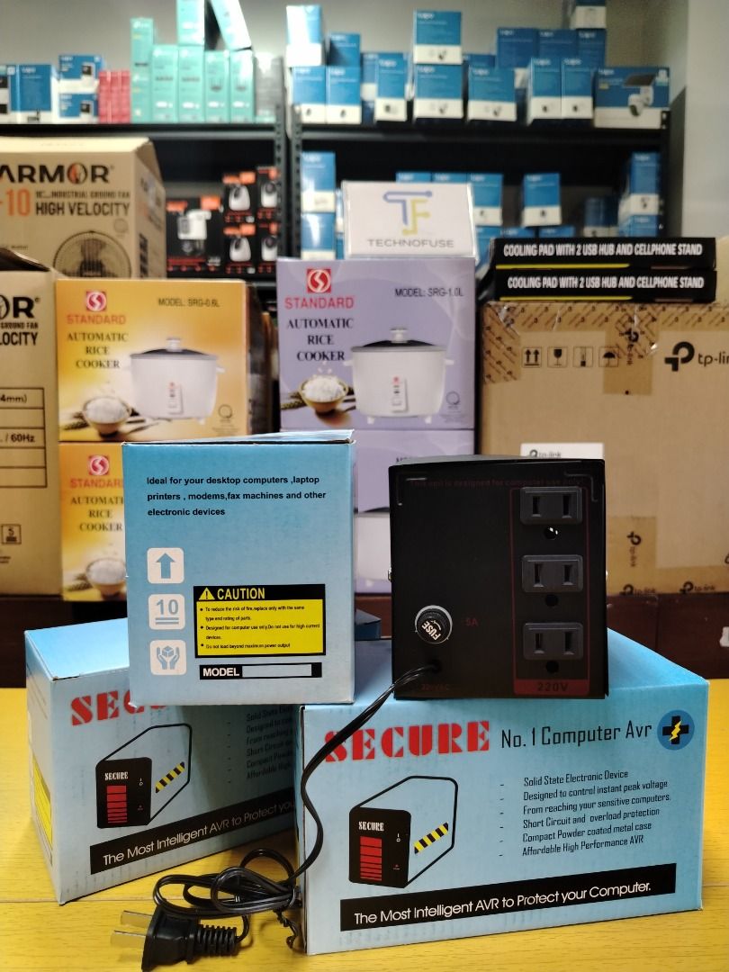 Secure Automatic Voltage Regulator (AVR) 220v 500w (Category: Computer Parts) located in Pasig City. Submitted by technofuseofficial (Listing ID 1439297881, Image 2). Description: Secure Automatic Voltage Regulator (AVR) 220v 500w Brand New and Original Items Store Location: 4F Unit 402, 604 Shaw Boulevard, Barangay Kapitolyo, Pasig City Same Day Delivery: - Lalamove delivery within Metro Manila - For walk-ins: Always PM first for item availabili