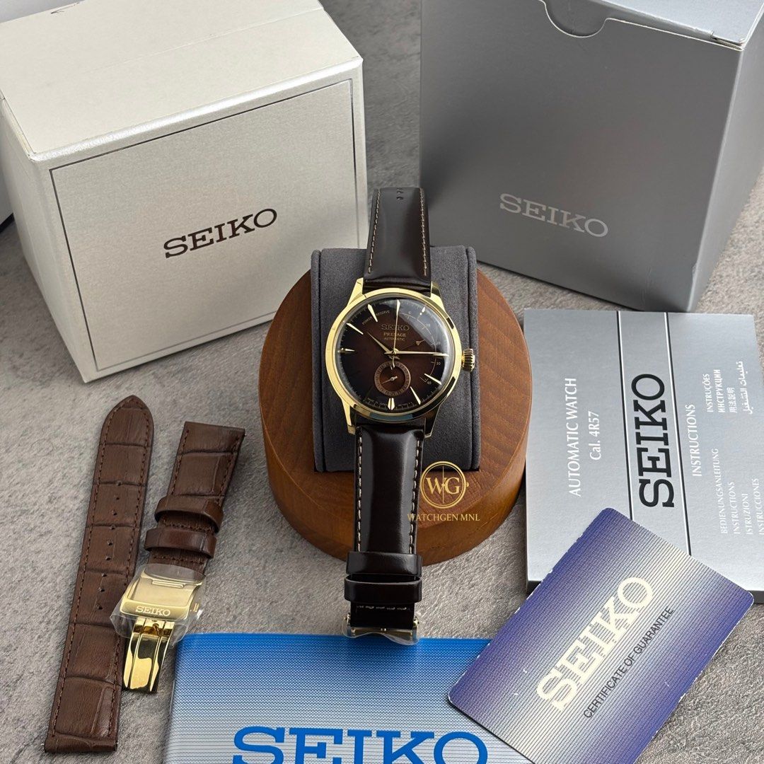 Seiko Presage SSA392 SSA392J1 (Category: Luxury Watches) located in Manila. Submitted by drhanlie (Listing ID 1439382188, Image 3). Description: Seiko Presage SSA392J1 | SSA392 ⌚️ Cocktail Time “Old Fashioned” Dress Watch A refined Presage Cocktail Time model inspired by the classic Old Fashioned cocktail, featuring a warm brown gradient dial with sunburst texture that reflects light beautifully, paired with elegant dress-watch proportions design