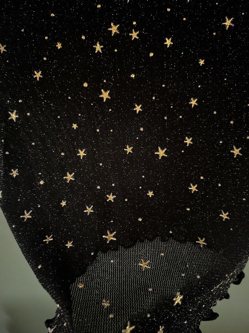 Shiny Black Lettuce Trim Sheer Mesh Top (Category: Blouses) located in Las Pinas. Submitted by arabellasattic (Listing ID 1439310977, Image 3). Description: used only once, in mint condition mop: gcash/ bpi mod: j&t .