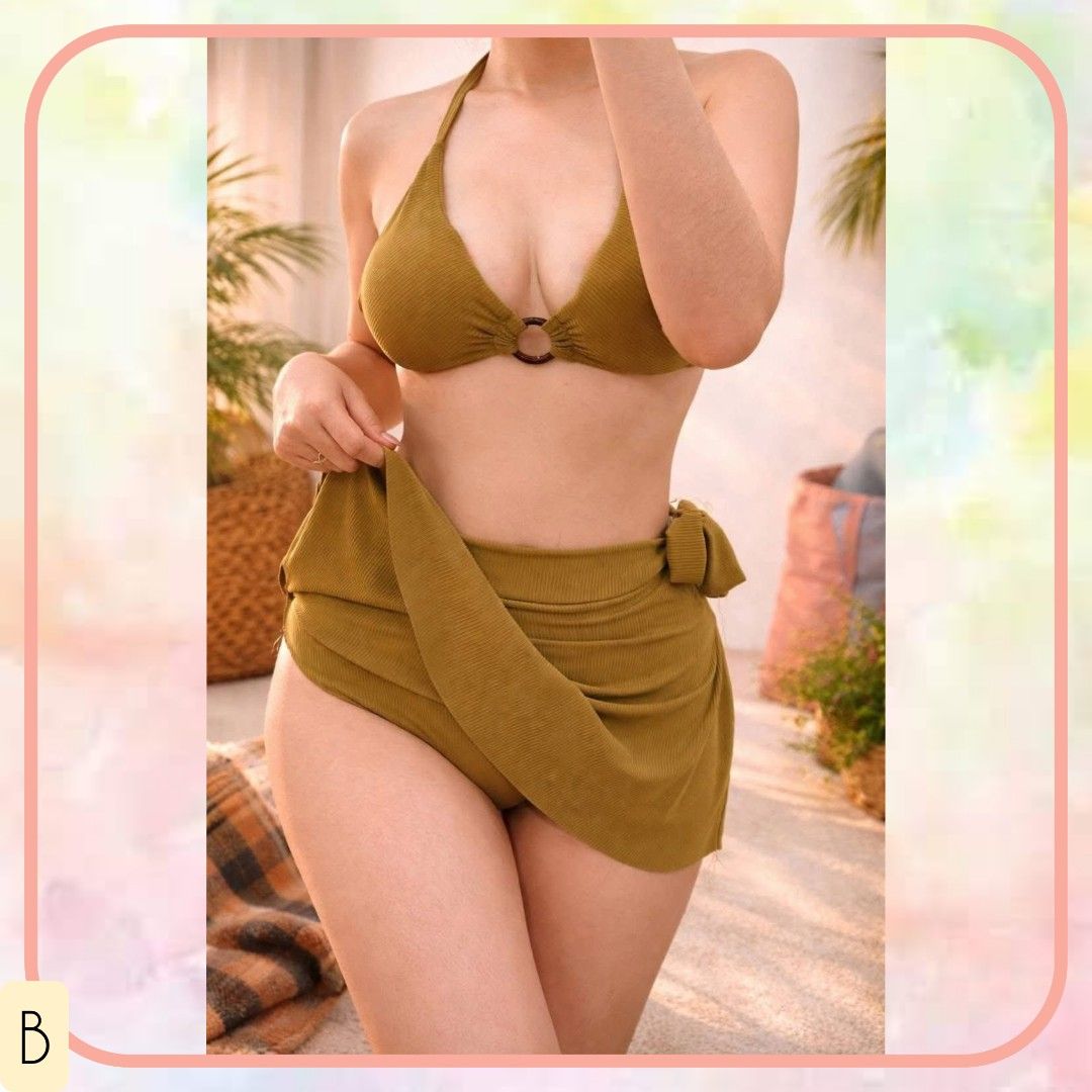 SMALL TO LARGE • Pau 2-piece Swimsuit Set (Category: Bikinis & Swimsuits) located in Rizal. Submitted by arca_closet (Listing ID 1439297875, Image 3). Description: • ITEM DETAILS • ✓ FABRIC: Premium Ribbed Fabric / Stretchable ✓ SIZE: Small to Large body frame ✓ Padded ✓ Adjustable cover up skirt ✓ PLEASE PROVIDE 2ND OPTION.