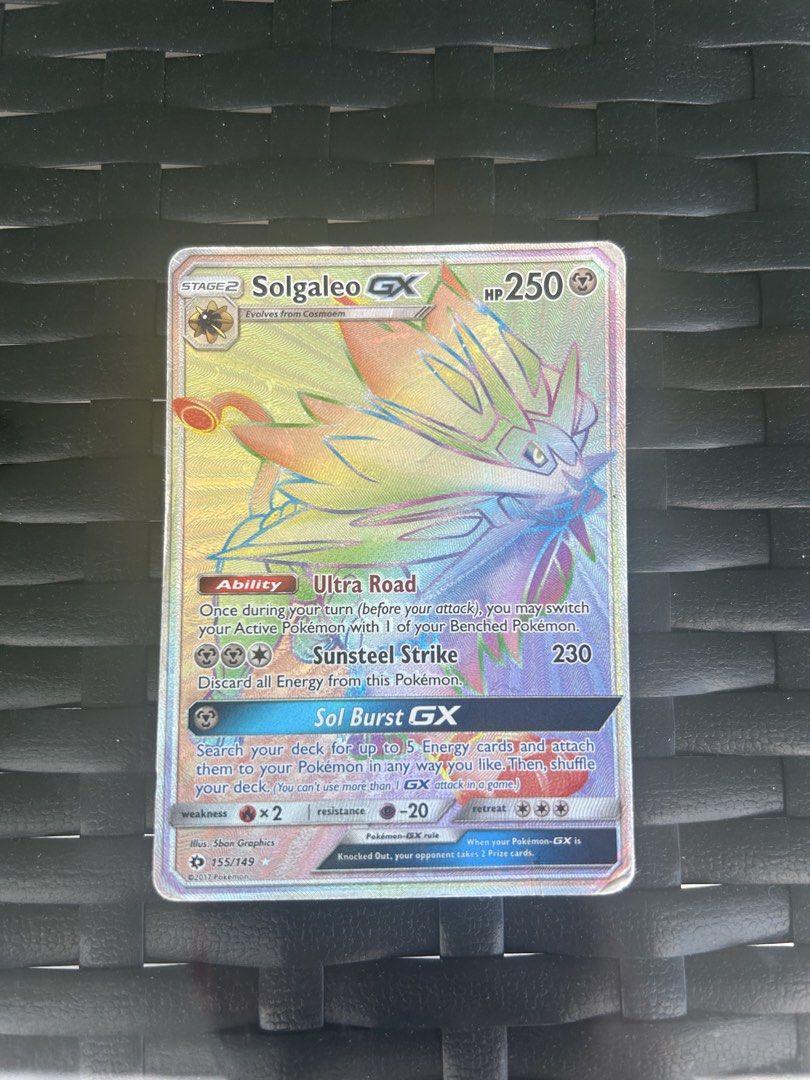 solgaleo rainbow rare card Solgaleo-GX - 155149 - Secret you may switch your Active Pokmon with 1 of your Benched Pokmon 2017 Pokemon Sun & Moon