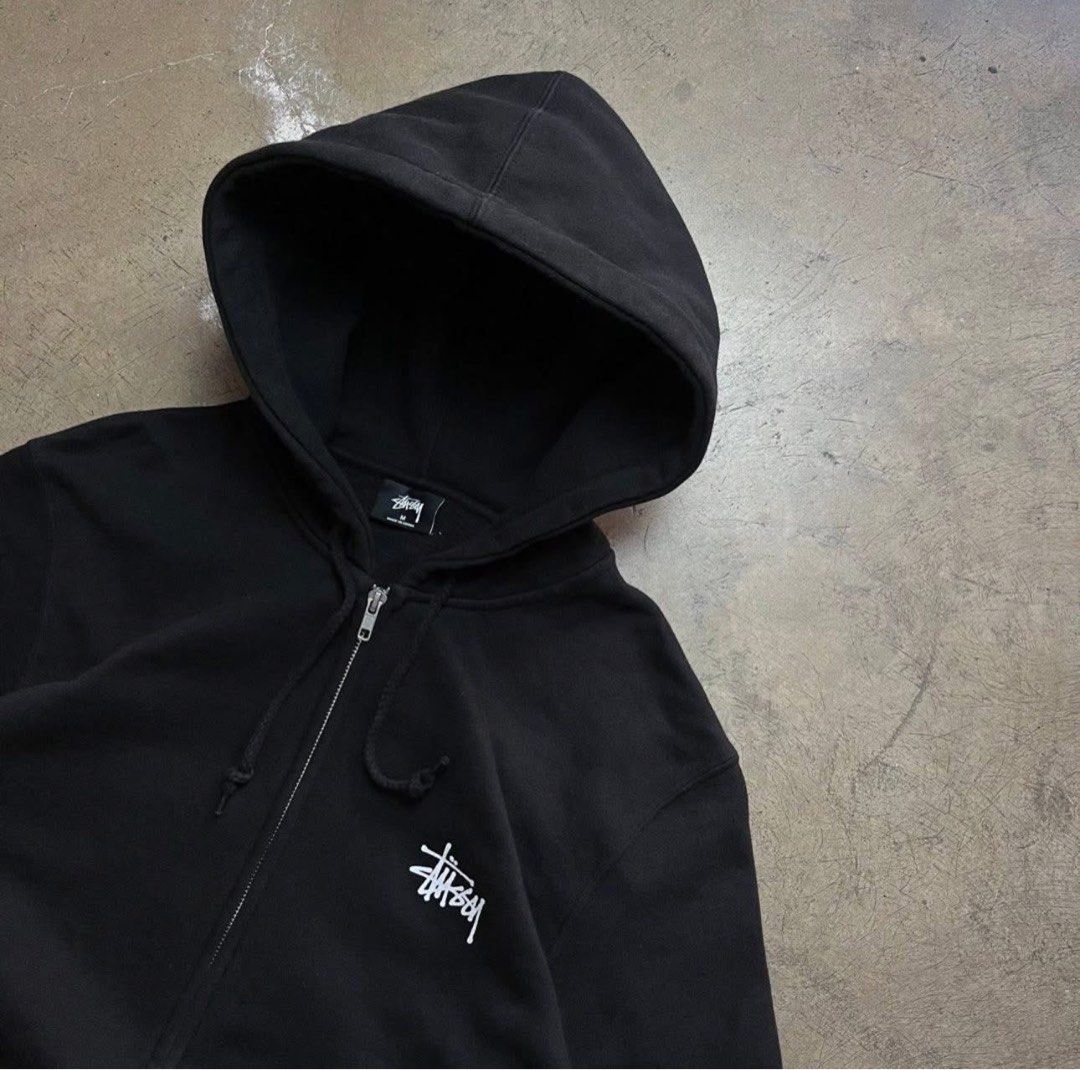Stussy Zip-Up Hoodie - Black - Medium (Category: Coats, Jackets and Outerwear) located in Manila. Submitted by lvrshr (Listing ID 1439334334, Image 3). Description: dm for price orig from hongkong yes authentic rfs: need bts ticket 😭 .