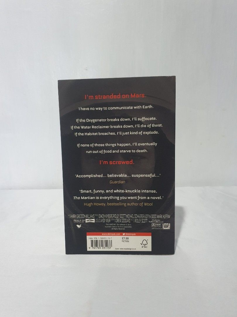 THE MARTIAN (Category: Storybooks) located in Malabon City. Submitted by scarletdesk.lifestyle-2026 (Listing ID 1439402796, Image 2). Description: THE MARTIAN BY ANDY WEIR FORMAT: Paperback Condition: Very Good (Clean cover, no text markings/foxing)Minor Wear: Faint spine crease, light tanning on page edges, a few dog-eared pages. PRICE" Php.295.00 MOP: G CASH MOD: J&T, LALAMOVE MEET UP: ROBINSON TOWN MALL LOCATION: MALABON CITY 🛒 To Order: Comm