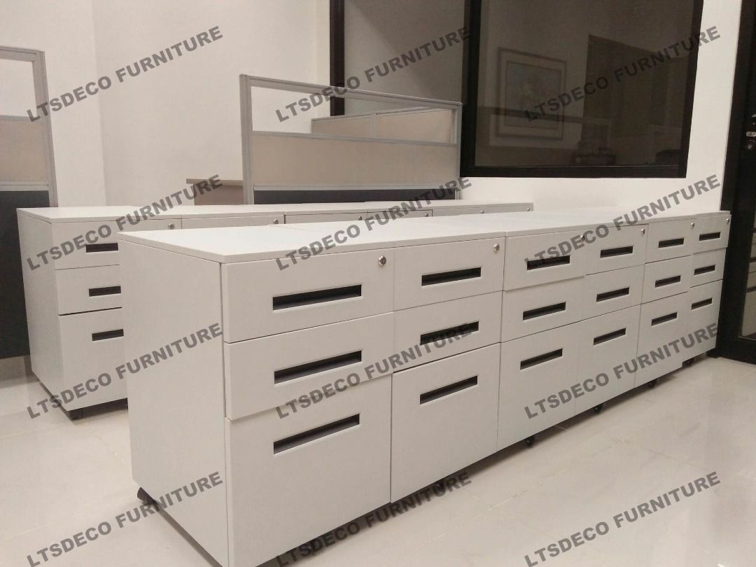 White Metal Drawer Cabinet Office Partition Office Furniture, Furniture ...