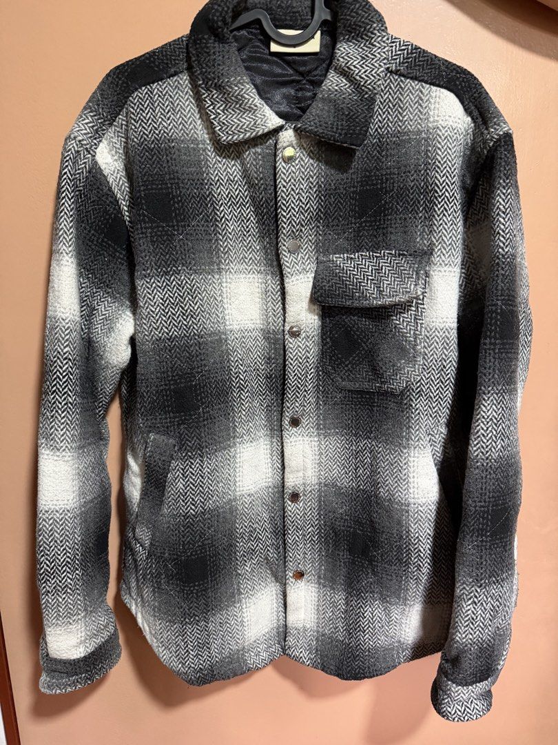 YoungLA Plaid black and white Jacket (Category: Coats, Jackets and Outerwear) located in Mandaluyong City. Submitted by cartmaxxing (Listing ID 1439334653, Image 1). Description: - Button-down closure - Single chest pocket - Quilted lining for warmth.