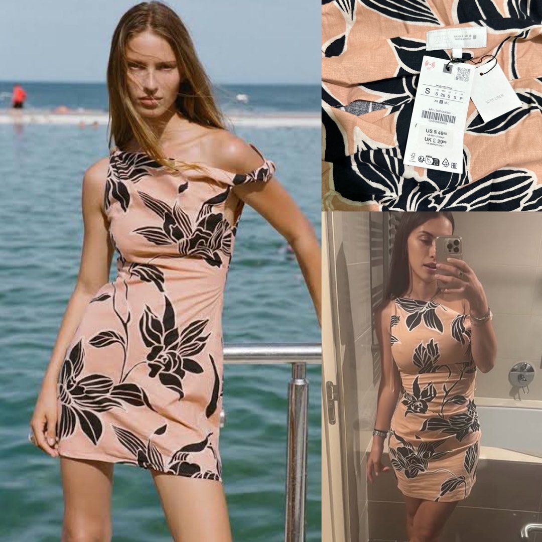 ZARA Linen Blend Mini Dress (Category: Dresses) located in Manila. Submitted by ccollection_ (Listing ID 1439349204, Image 1). Description: .