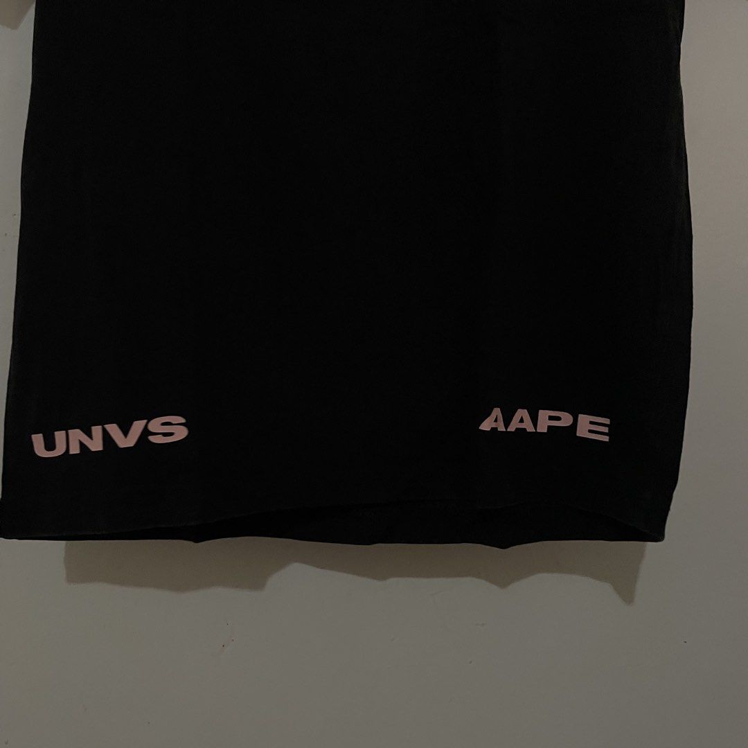 Aape by A Bathing Ape Black T-shirt (Category: Tshirts & Polo Shirts ) located in Leyte. Submitted by byebabies (Listing ID 1439563476, Image 2). Description: - Black Aape by A Bathing Ape T-shirt - Features: - Aape logo on the front - UNVS Aape text on the front - Astronaut graphic on the back - APLUNVS and AP-01 text on the back - Aape logo on the sleeve - Crew neck - Short sleeves All items NEGOTIABLE for SAME DAY PAYMENT Do not offer 50% from
