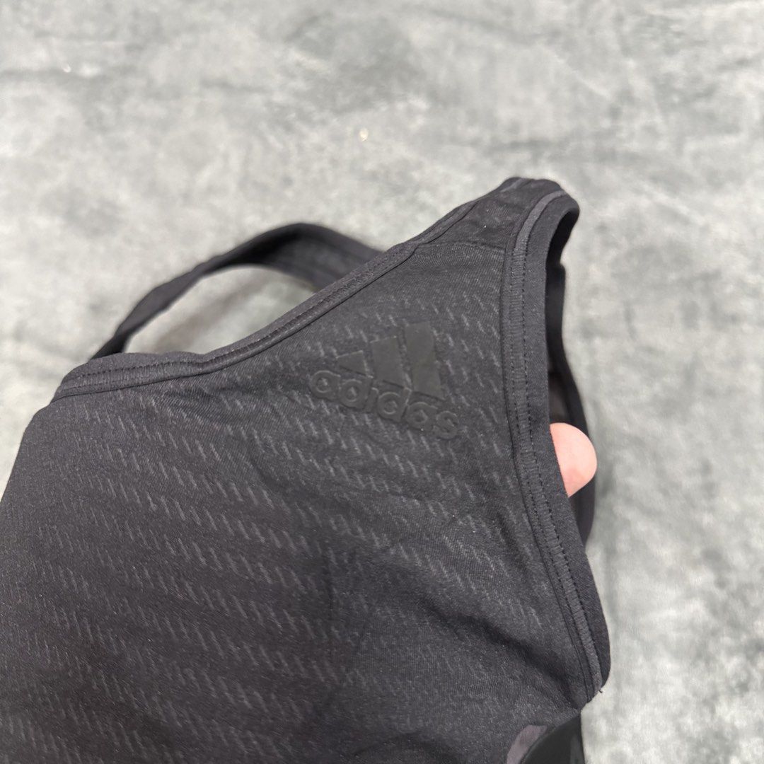 ADIDAS SPORTS BRA (Category: Activewear) located in Santa Maria. Submitted by rarefindslt (Listing ID 1439486966, Image 3). Description: ADIDAS SPORTS BRA (SWIPE LEFT FOR MORE DETAILS..) fits to S-M (women's dimes) in solid good condition rate! padded and stretchable material, side print logo, script in garter, can pass as new! no issue.