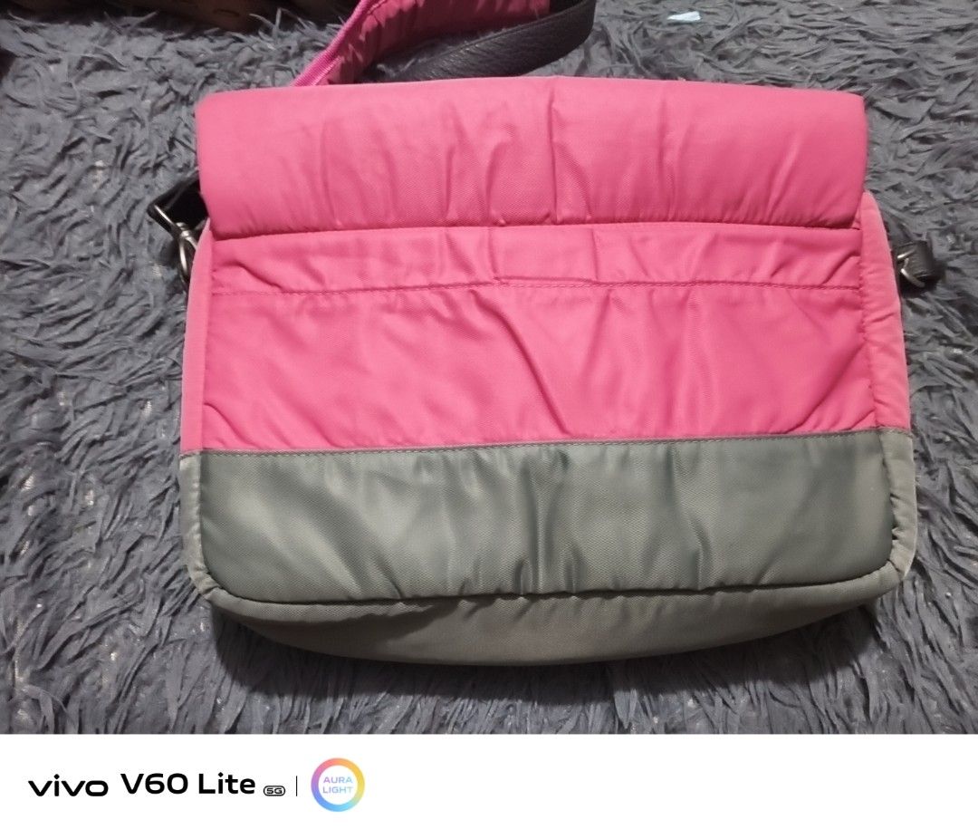 agnes b. Pink and Gray Messenger Bag (Category: Luxury Bags & Wallets) located in Pasay City. Submitted by cory0223 (Listing ID 1439552730, Image 3). Description: - Authentic Agnes B. messenger bag - Color: Pink and Gray - Style: Messenger bag - Closure: Flap with two buckles - Shoulder strap: Adjustable with padded section - Interior: Pink mesh - Details: Small green logo on front Authentic - Source JAPAN.