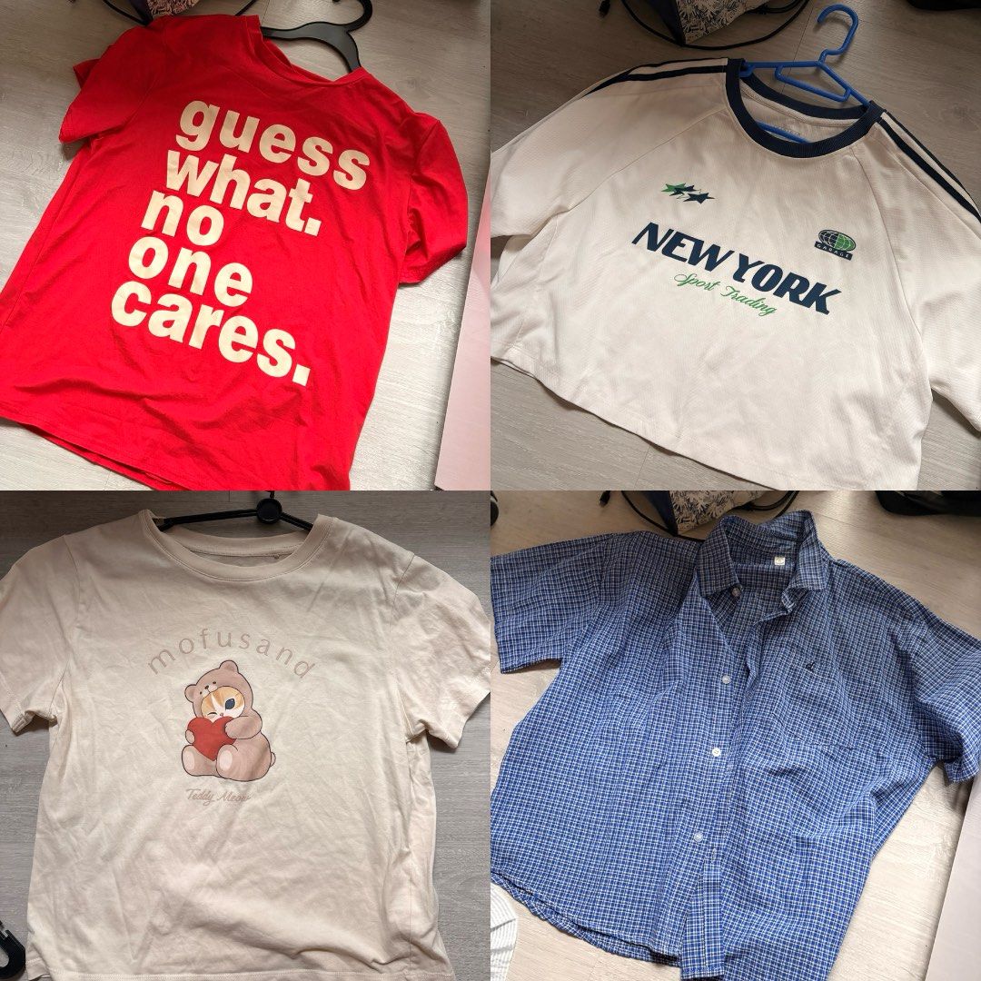 assorted top bundle (Category: Tshirts & Polo Shirts) located in Singapore. Submitted by user17368281738 (Listing ID 1439475176, Image 3). Description: bundle of more than 10 tops from cotton on, brands outlet, uniqlo etc all still in good condition available for meetups at sengkang mrt or anywhere along the purple line for add. fee $0.5 to $3 price can be negotiated.