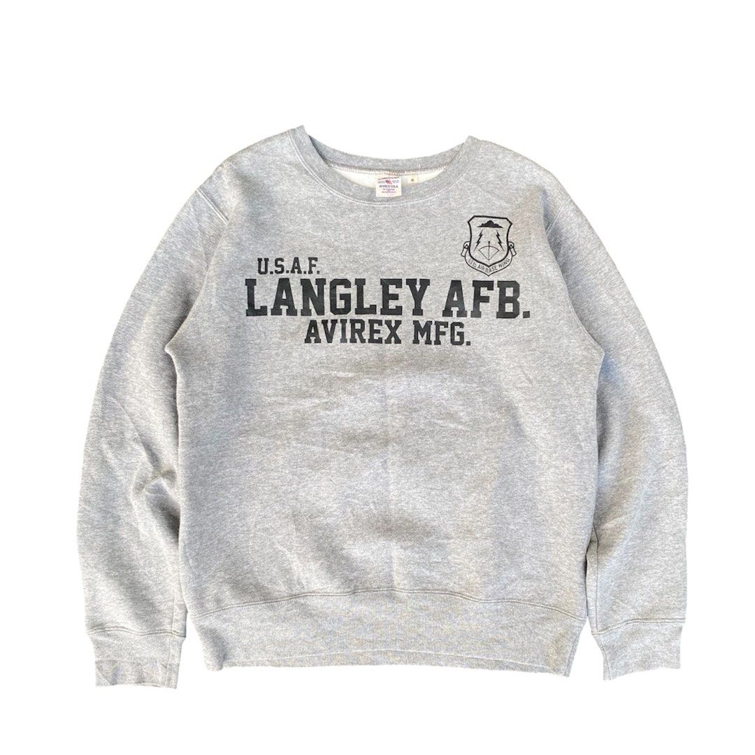 Avirex U.S.A. Langley AFB Sweatshirt (Category: Coats, Jackets and Outerwear) located in Zamboanga. Submitted by ak.hunt (Listing ID 1439568658, Image 1). Description: - Authentic Avirex U.S.A. sweatshirt - Features a Langley AFB design - Crew neck and long sleeves - Ribbed cuffs - Color: Gray - Size: M - Made in the USA - Dimension Chest-21 Shoulder-18 Sleeve-23 Length-26.