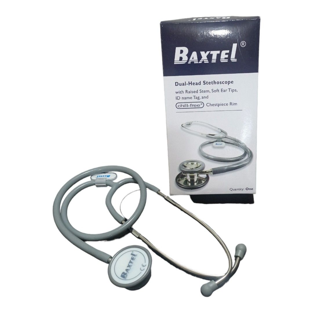 Baxtel Dual-Head Stethoscope (Category: Medical Supplies & Tools) located in Makati City. Submitted by luisaluisaluisa (Listing ID 1439445453, Image 1). Description: wts lfb ph ‼️ Baxtel Dual-Head Stethoscope with Raised Stem, Soft Ear Tips, and Chestpiece Rim 🩺 The Baxtel Dual-Head Stethoscope is designed for precise auscultation and all-day comfort. With its raised stem, soft ear tips, and chill-free rim, this stethoscope ensures clear and acc