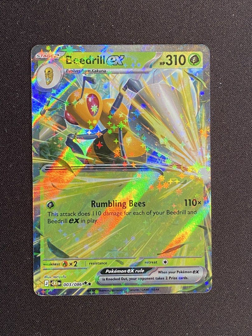 Beedrill EX - 003/086 - ME04: Chaos Rising (CRI), Hobbies & Toys, Toys ...