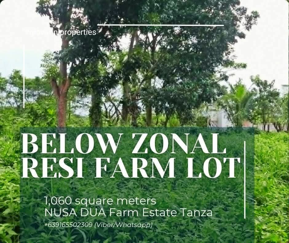Below Zonal Value Nusa Dua Farm Lot For Sale in Tanza Cavite (Category: Lot) located in Cavite. Submitted by giovanni.espinosa (Listing ID 1438013784, Image 1). Description: Nusa Dua Farm Estate in Tanza | Cavite Lot For Sale 💰 Price: ₱6,500 / SQM LA: 1,060 square meters Features: *Residential Farm Lot *Flat Lot *Next to Corner Lot * Orientation: Facing East Note: - Below Zonal Value price Title Status: Clean Title Ownership: Individual DIRECT T